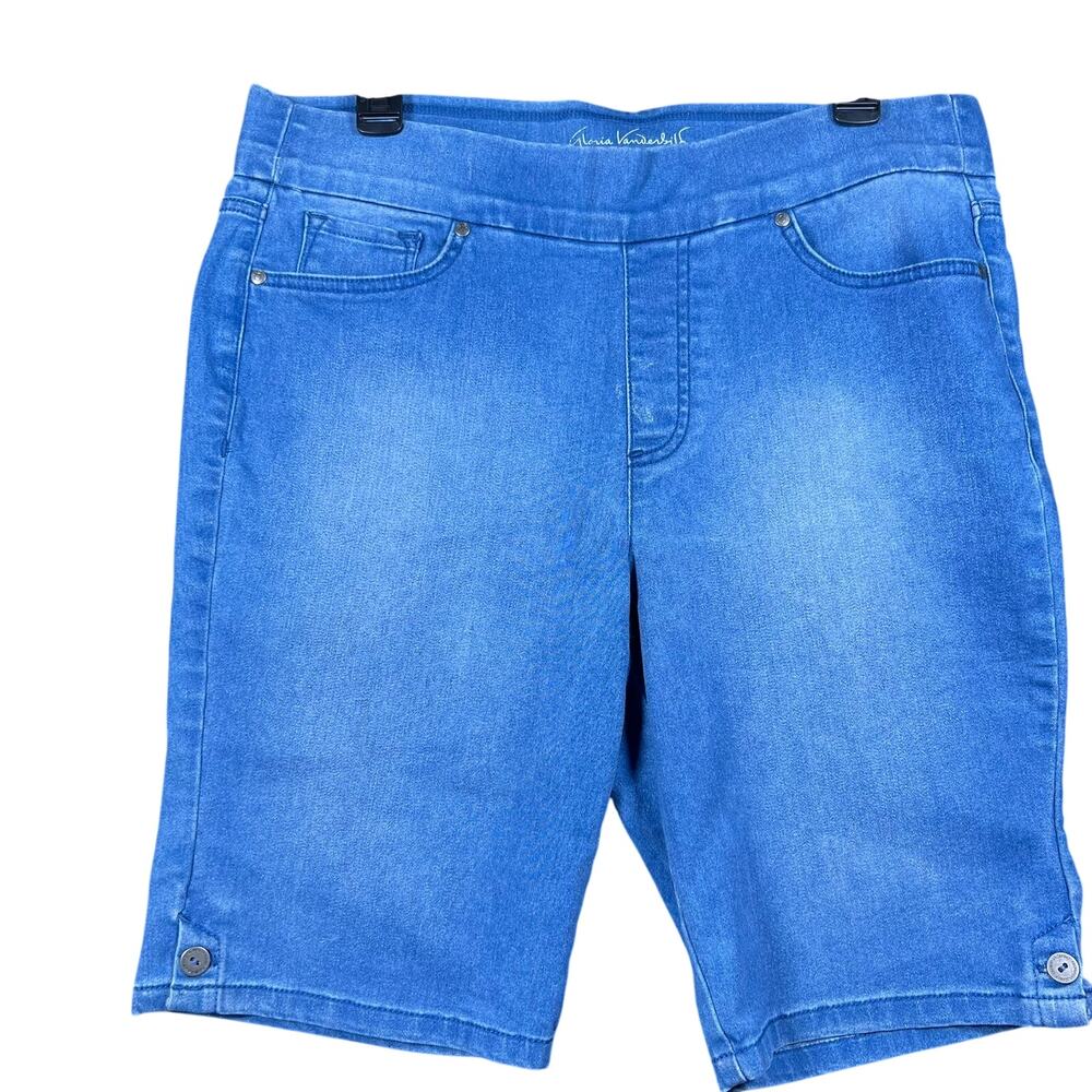 Gloria Vanderbilt Womens Shape Effect Casual Bermuda Shorts, Blue, Petite, 14P